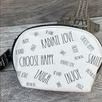 Rae Dunn  Makeup Bag Choose Happy (Black/Ivory) Photo 1