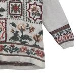 Tiara International Vintage Chunky Sweater Medium‎ Cottagecore Indie Granola Patchwork Knit Floral Photo 4