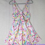 For Love & Lemons New!  Palmer Satin Mini Dress Womens L Cutout Colorful Summer Photo 7