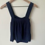 Ramy Brook  Gwyn Square-Neck Sleeveless Cropped Top Navy XXS Photo 1
