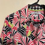 Foxcroft  Pink and Black Geometric Button Down Shirt Photo 5