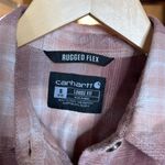 Carhartt Rugged Flex Loose Fit Midweight Flannel Plaid Stucco Shirt Size Small Photo 4