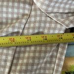 Betabrand  Women's Beige White Gingham Classic Ponte Knit Button Blazer Sz Large Photo 3