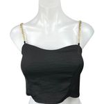 EXPRESS  Women's Black Sleeveless Chain Strap Cami Camisole Crop Tank Top Size XS Photo 0
