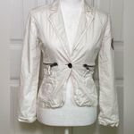 Only Womens white lined crop long sleeve lightweight lined jacket size XS/Small Photo 1