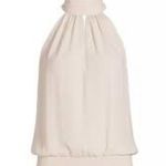 Ramy Brook NWT $295 Sunny Halterneck Sleeveless Blouse Medium Black in cream Photo 1