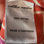 Natalie Martin  Isobel Orange Pink Zip Zag Maxi Dress Rayon 3/4 Sleeve Medium Photo 7