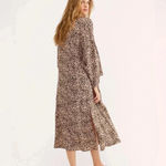 Free People DARIA MAXI SHIRT DRESS DUSTER JACKET LEOPARD ANIMAL PRINT Size Med Photo 2