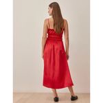 Reformation Plumeria Silk Midi Dress Cherry Red 100% Silk Size XL NWOT Photo 10