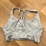 Lululemon ‎ Light Gray patterned long line  Sports Bra Photo 3