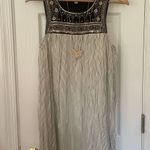 American Eagle Retro AEO Pinstripe Embroidered & Beaded Swing Dress Photo 0