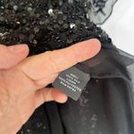 Adrianna Papell Boutique Black Sequin Flutter Sleeve Formal Top SILK Size MD* Photo 9