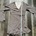 Altar'd State Altar’d State Casaday Leopard Print Wrap Dress Long Bell Sleeve Minidress XS Photo 10