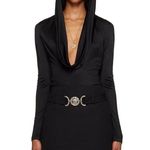 Versace Jersey Hooded Bodysuit in Black 36 4 New Womens Long Sleeve Top Photo 12