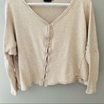 Urban Outfitters  Long Sleeve Button Up Top Cream Sz Small Photo 2
