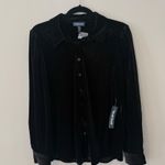 Modcloth 🖤  Bee Buzzworthy Black Velvet Button Up Shirt size small 1995 nwt Photo 1