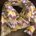 Boho Yellow & Maroon Zig Zag Geometric Scarf Wrap Photo 0