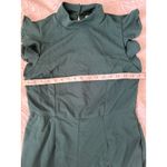 Blue Rain  Jumpsuit Mock Neck Flutter Sleeve Wide Leg Green Women's Size L Photo 6