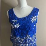 Vintage hibiscus collection Hawaii sleeveless top small Blue Photo 0