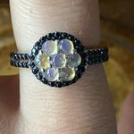 Natural Ethiopian Opal Black Spinel Sterling Silver Ring Size 8 Photo 0