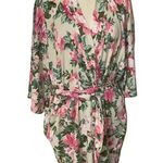Valerie Fitzgerald Vintage Floral Print Cotton Belted Lounge Robe Size M Pink Size M Photo 0