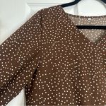 Timeless Brown Polka Dot Dress, Size Medium Photo 3