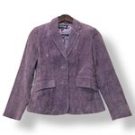 Vtg Y2K Chadwicks Women 2P Purple Suede Petite Blazer Jacket Grunge Preppy Retro Photo 0