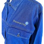 Denim Blue Jean Jacket by RIVER BLUE Embroidered Traverse City, MI ~ Women's XL Photo 3