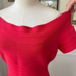 Herve Leger Hervé Léger Off Shoulder Tomato Red Bandage Dress $990 XL Photo 3