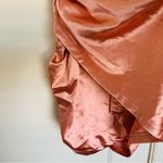 NWT LINJOU Rose Pink Satin/Silk Sweetheart Corset Ruched Wrap Bodycon Dress | L Size L Photo 9