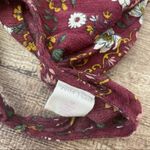 Wild Pearl Maroon Floral Strappy Back Dress Size Medium Photo 2