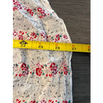 Aerie  Women's Lightweight Floral Blouse Top Red Flowy Ruffle Deep V Neck Size SP Photo 6