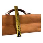 Fossil 75082 Top-Grain Leather Satchel Woven Handle Bag Tan Brown Photo 6