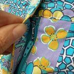 Vintage Gepetto Patchwork Floral Palm Tree Print Cropped Pants S Blue Photo 4