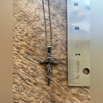 Rustic sterling silver finished with a black patina crucifix cross necklace Photo 7