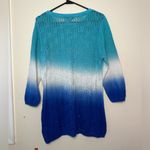 Willi Smith  Ombré Open Knit Sweater in Blue/White Size XL 3/4 Sleeve Photo 1