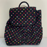 Vera Bradley NWOT  black Havana‎ dot patterned drawstring magnetic backpack bag Photo 0