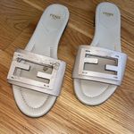 Fendi Logo Leather Sandals *FLAWED** Photo 1