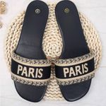 Lavishly Paris Women’s City Paris Black Slides Size: 8 Multiple Photo 1