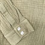 Free People  Changing Horizons V Neck Top Sz S Olive Green Gauze Oversize Boho Photo 7