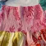 Farm Rio women's medium Colorful Floral Long Sleeve Dress linen smocked Photo 6