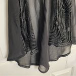 Pippa Lynn Sheer Black Sleeveless Open Top with Embroidered Details Photo 1