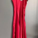 Elegant Vintage Red Satin Maxi Slip Dress Lace Trim Sleepwear Women’s Sz S EUC Photo 2