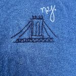 Free State  Blue Short Sleeve Cropped Cotton Blend NY logo Women's‎ Tee Shirt XL Photo 7