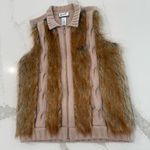 Vintage Randolph Duke Angora Hair/Faux Fur Cashmere Blend Knit Vest Womens Small Brown Photo 1