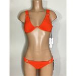 Robin Piccone New. red orange buckle bikini. XS-top/S-bottom. Retails $216 Photo 2