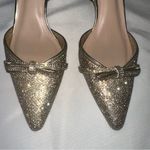 Moda Elegant Sparkling Gold Slingback Heels Photo 1