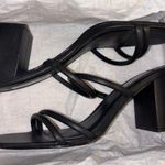 Steve Madden Black Sandals Strappy Heel Hattie Block 9.5 Photo 0