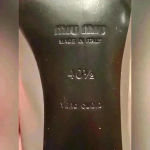 Miu Miu Italian, gray/black brogue leather pumps with ruffle heels; size 40.5 Photo 7