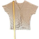 Juicy Couture Y2K Tan Dolman Sleeve Blouse with Twist Front Photo 4